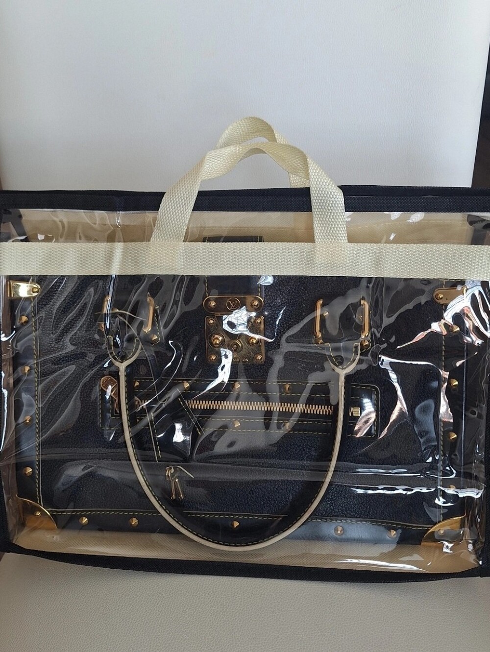 VINTAGE Louis Vuitton Black Suhali Le Fabuleux Leather Bag EUC